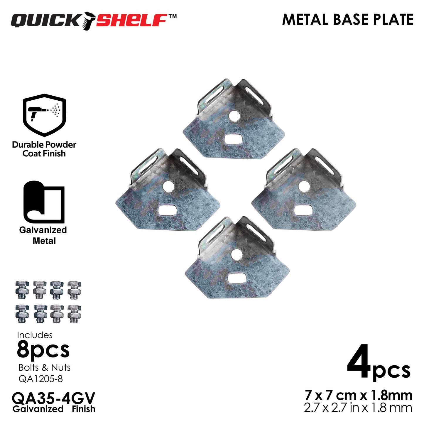 Quickshelf Big Slotted Angle Bar QS725, 1.5"x2.4"x1.8mm, DIY Heavy-Duty Storage Shelving [CAN EDIT]