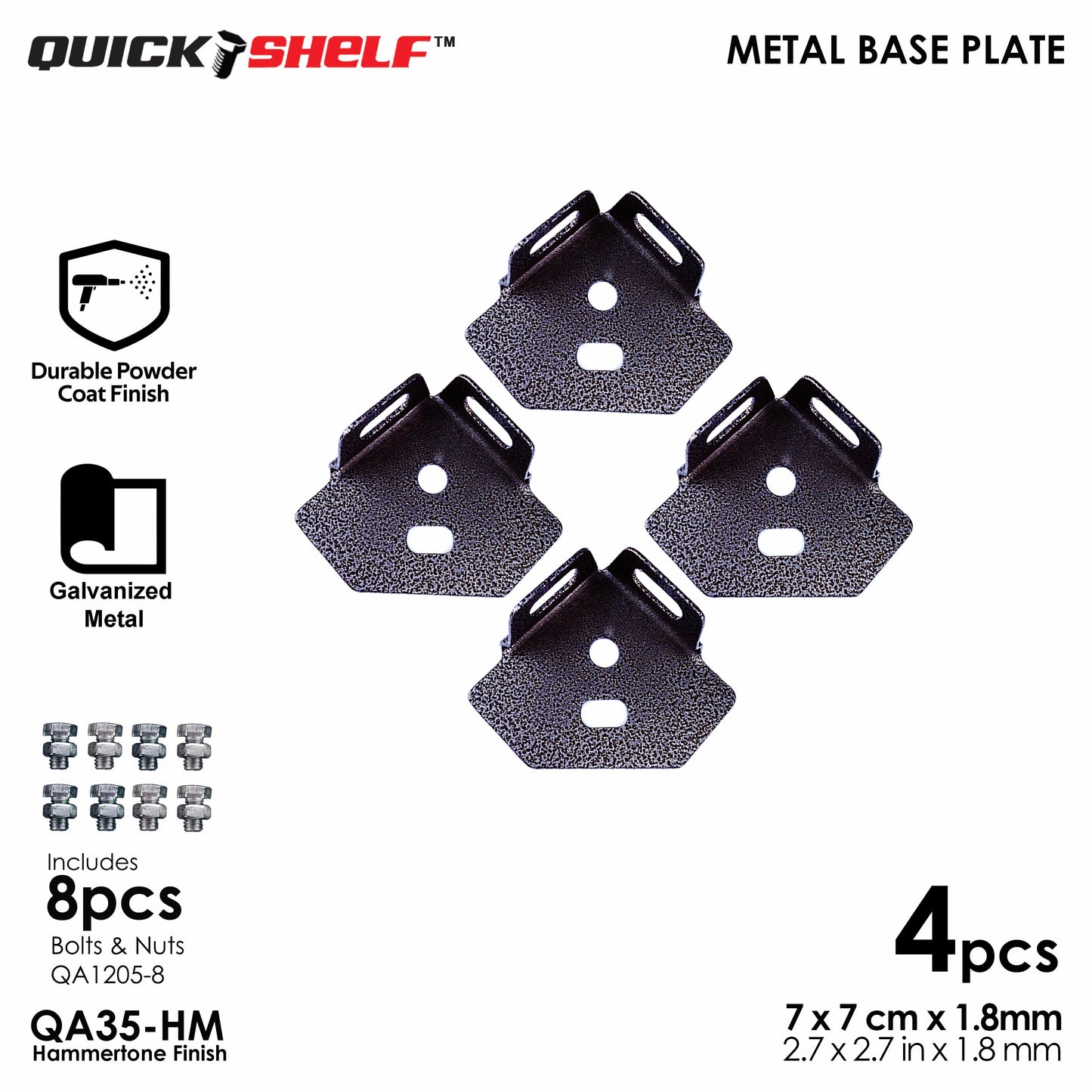 Quickshelf Big Slotted Angle Bar QS725, 1.5"x2.4"x1.8mm, DIY Heavy-Duty Storage Shelving [CAN EDIT]