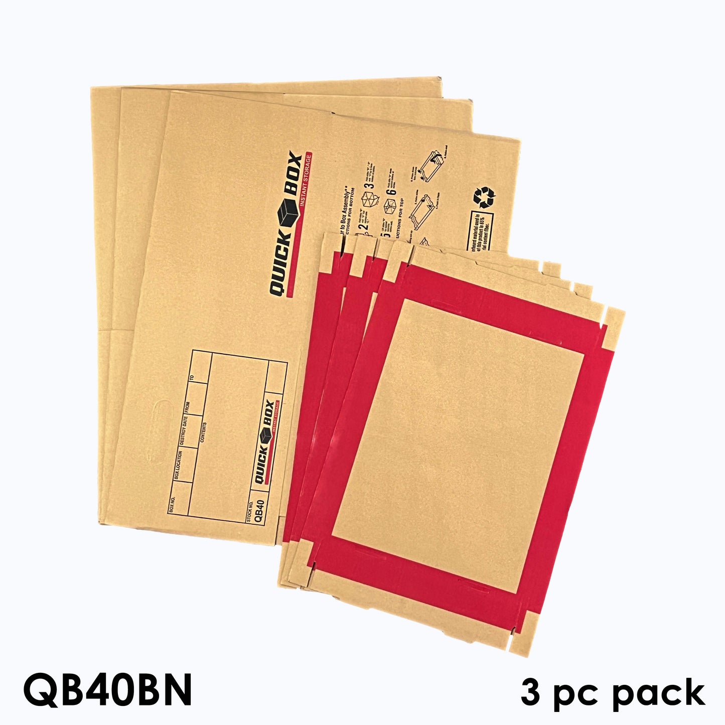 Quick Box Brown Corrugated Storage Container for Office & House Use | 3 or 5 pcs. set | Collapsible | Durable |