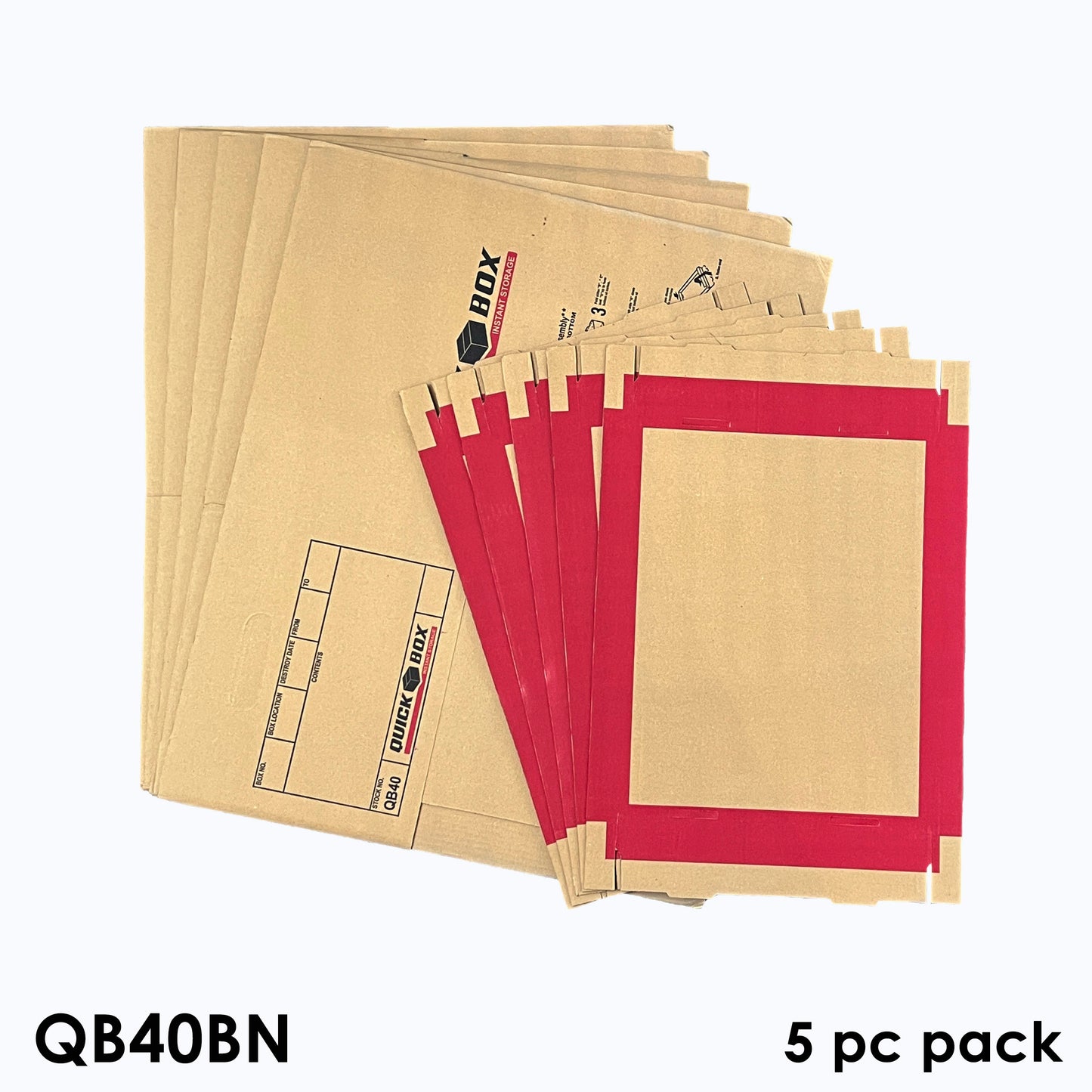 Quick Box Brown Corrugated Storage Container for Office & House Use | 3 or 5 pcs. set | Collapsible | Durable |