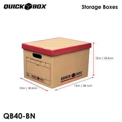 Quick Box Brown Corrugated Storage Container for Office & House Use | 3 or 5 pcs. set | Collapsible | Durable |
