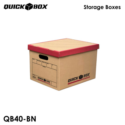 Quick Box Brown Corrugated Storage Container for Office & House Use | 3 or 5 pcs. set | Collapsible | Durable |