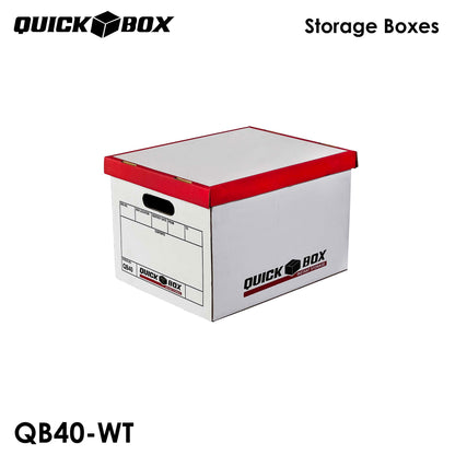 Quick Box White Corrugated Storage Container for Office & House Use | 3 or 5 pcs. set | Collapsible | Durable |