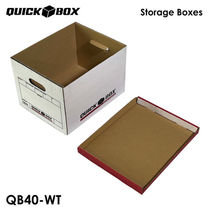 Quick Box White Corrugated Storage Container for Office & House Use | 3 or 5 pcs. set | Collapsible | Durable |