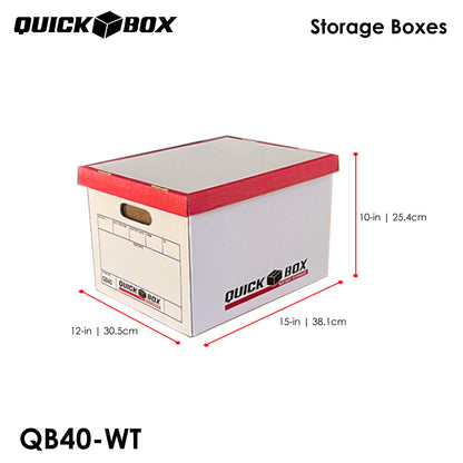 Quick Box White Corrugated Storage Container for Office & House Use | 3 or 5 pcs. set | Collapsible | Durable |