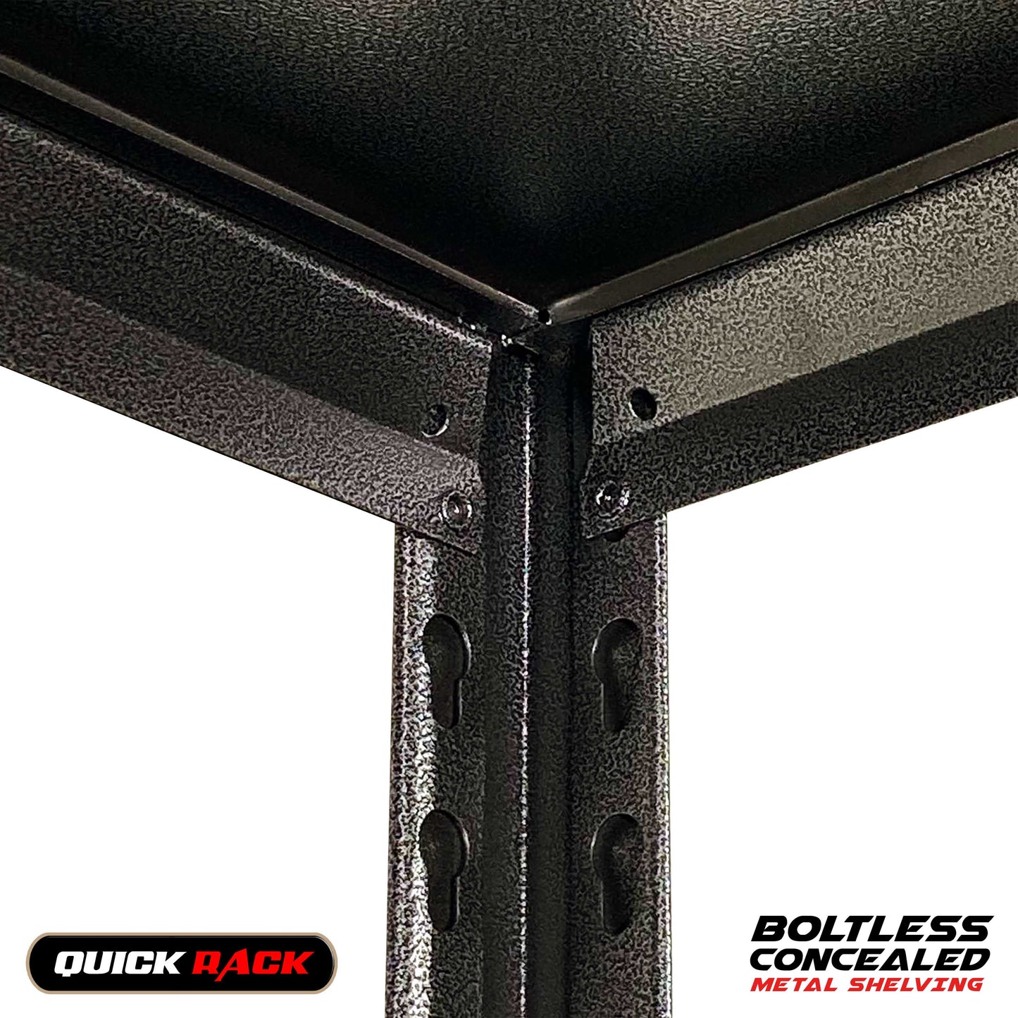 QUICK RACK Boltless All Metal Concealed Post Storage Rack Shelving 150kg Capacity