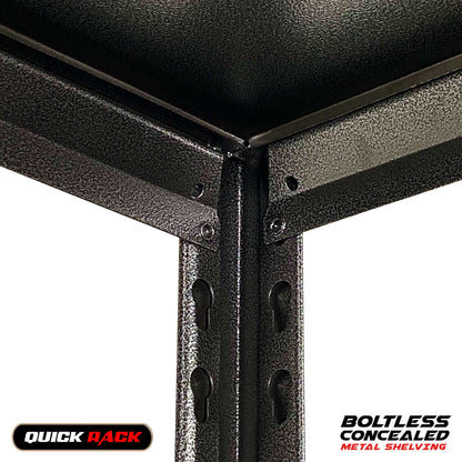 QUICK RACK Boltless All Metal Concealed Post Storage Rack Shelving 150kg Capacity
