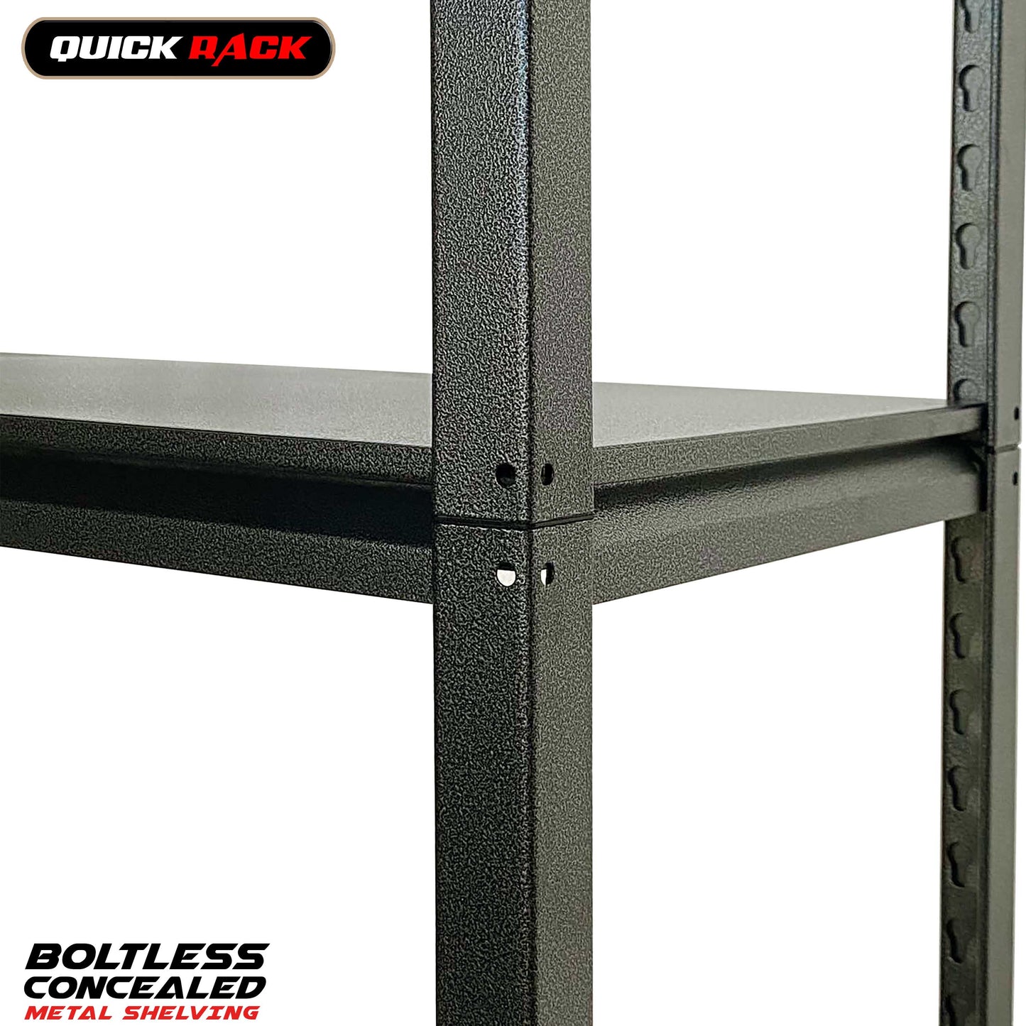 QUICK RACK Boltless All Metal Concealed Post Storage Rack Shelving 150kg Capacity