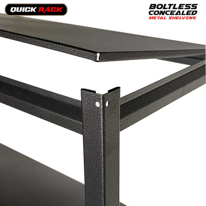 QUICK RACK Boltless All Metal Concealed Post Storage Rack Shelving 150kg Capacity