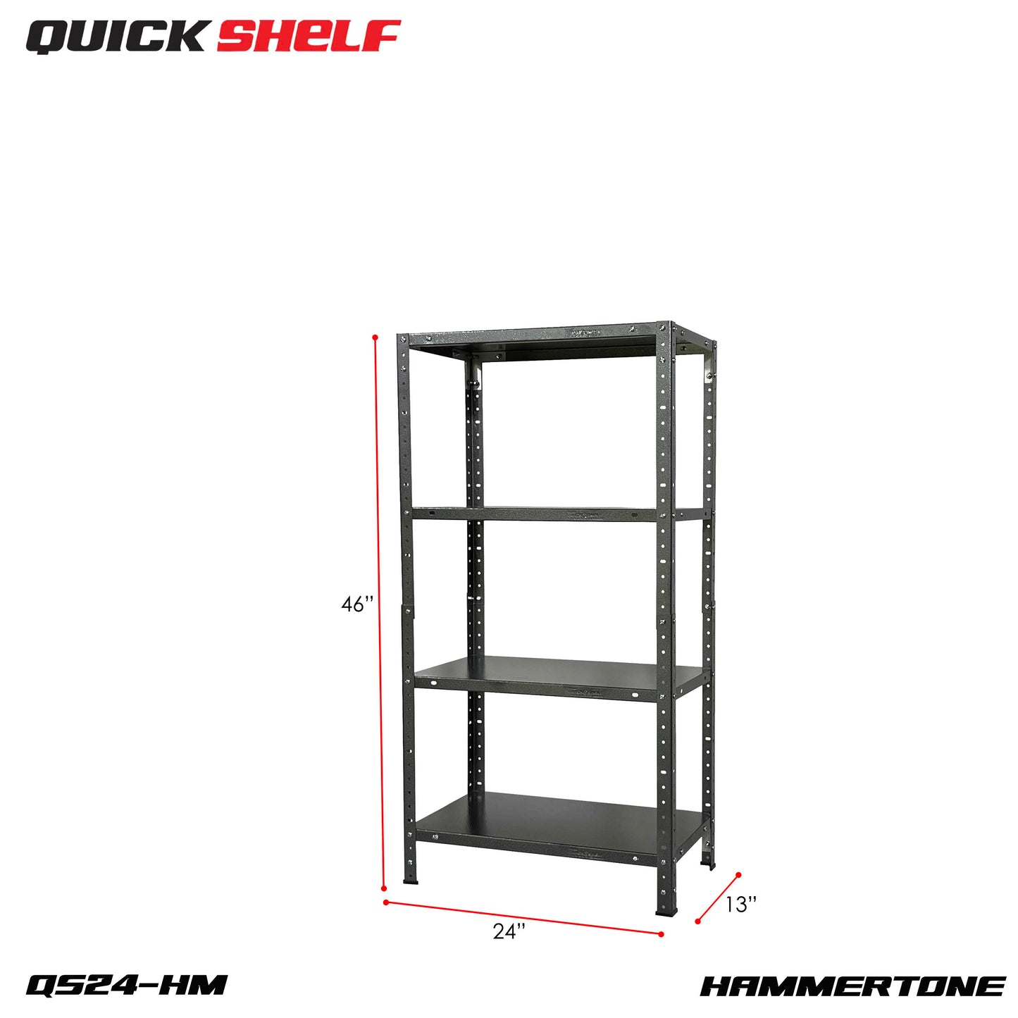 QuickShelf General Purpose Shelving, 20Gauge, Bolt&Nut, Powdercoat Finish