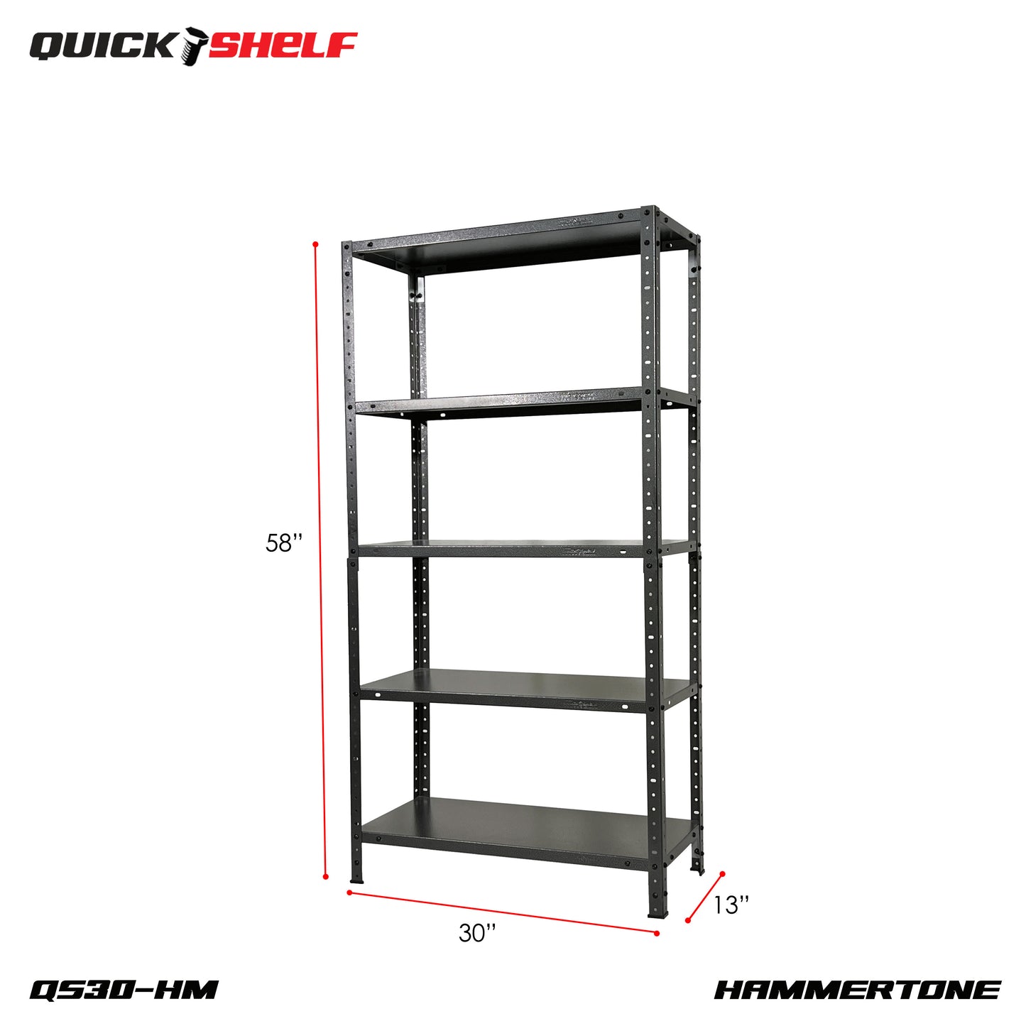 QuickShelf General Purpose Shelving, 20Gauge, Bolt&Nut, Powdercoat Finish