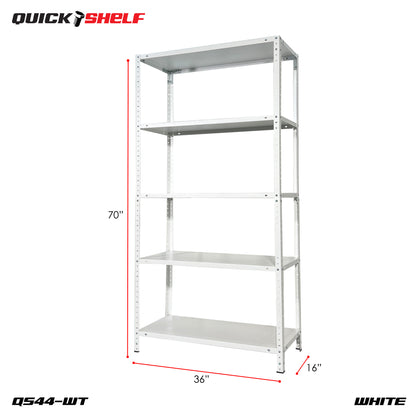 QuickShelf General Purpose Shelving, 20Gauge, Bolt&Nut, Powdercoat Finish