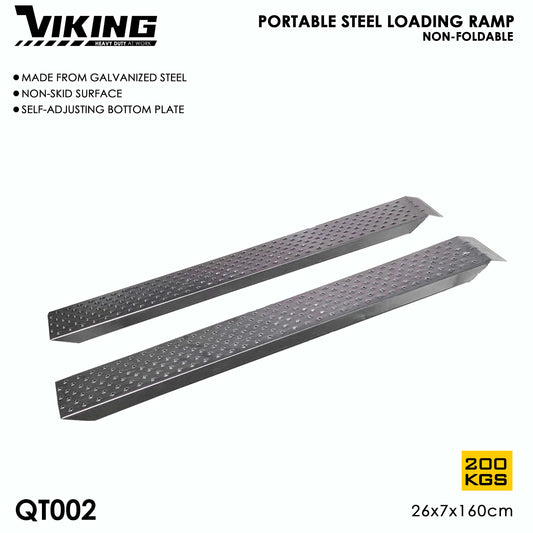 Viking brand Portable Steel Loading Ramp (non-foldable) Galvanized Steel 200kg Capacity