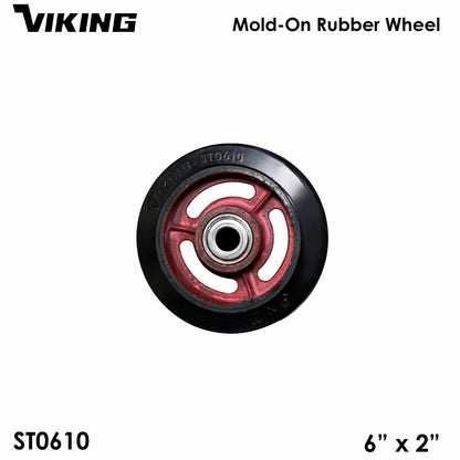 VIKING SOLID RUBBER WHEEL for Handtruck/Pushcart (kartilya) 4/5/6/ 8/10 inches Heavy Duty (1 pc)