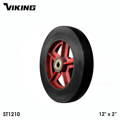 VIKING SOLID RUBBER WHEEL for Handtruck/Pushcart (kartilya) 4/5/6/ 8/10 inches Heavy Duty (1 pc)