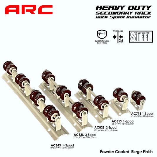 Arc Heavy-Duty Secondary Rack with Porcelain Spool (Shackle) Insulator