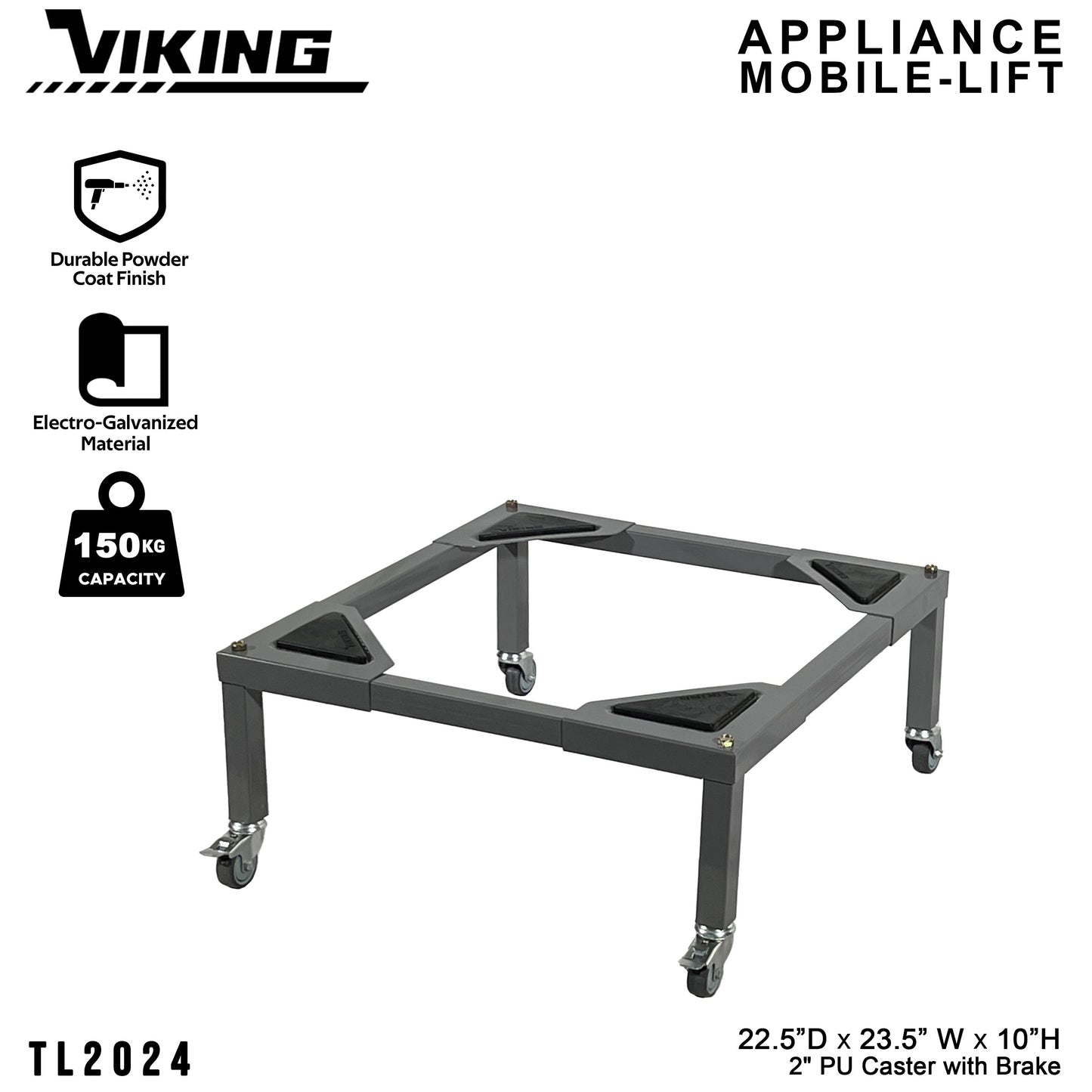 VIKING Mobile-Lift for Appliance 150kg Heavy Duty Capacity 2" PU Wheel