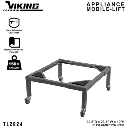 VIKING Mobile-Lift for Appliance 150kg Heavy Duty Capacity 2" PU Wheel