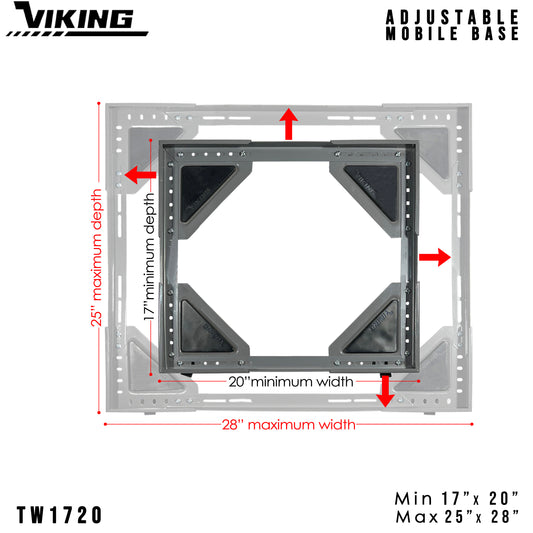VIKING Adjustable Mobile Base for Appliances Heavy Duty Twin Wheel with Double Brake 300 kilo capacity