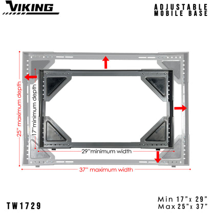 VIKING Adjustable Mobile Base for Appliances Heavy Duty Twin Wheel with Double Brake 300 kilo capacity