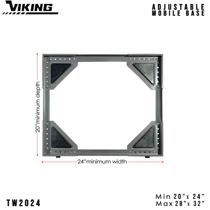 VIKING Adjustable Mobile Base for Appliances Heavy Duty Twin Wheel with Double Brake 300 kilo capacity