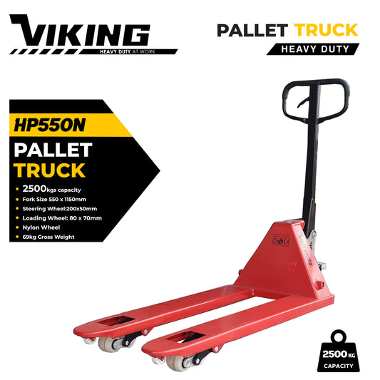 Viking Hand Pallet Truck 2.5-Ton | 2500kgs Load Capacity | Nylon Wheels | for Material Handling