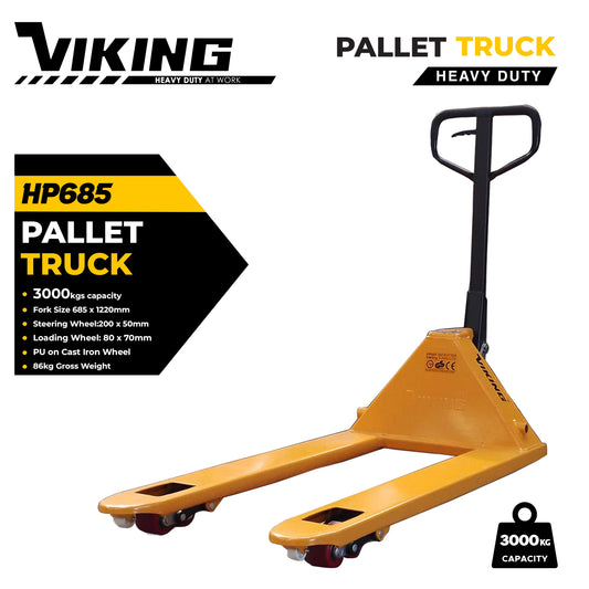 Viking Heavy-Duty Hand Pallet Truck | 3000kgs Load Capacity | PU Wheel |for Industrial Material Handling