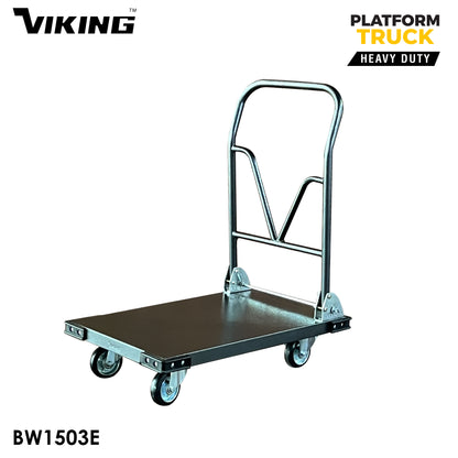 Viking Heavy-Duty All-Steel Platform Truck Foldable Handle Trolley Pushcart