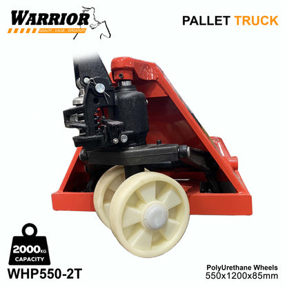 Warrior Hand Pallet Truck 2-Tons | 2000kgs Load Capacity | Polypropylene Wheels | For Material Handling
