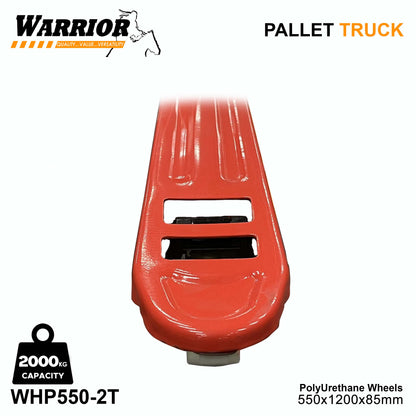 Warrior Hand Pallet Truck 2-Tons | 2000kgs Load Capacity | Polypropylene Wheels | For Material Handling