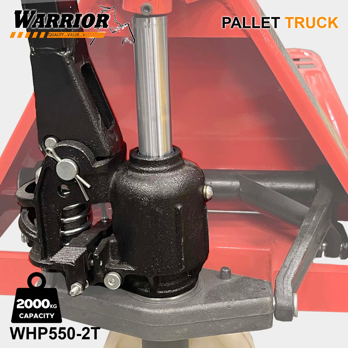 Warrior Hand Pallet Truck 2-Tons | 2000kgs Load Capacity | Polypropylene Wheels | For Material Handling