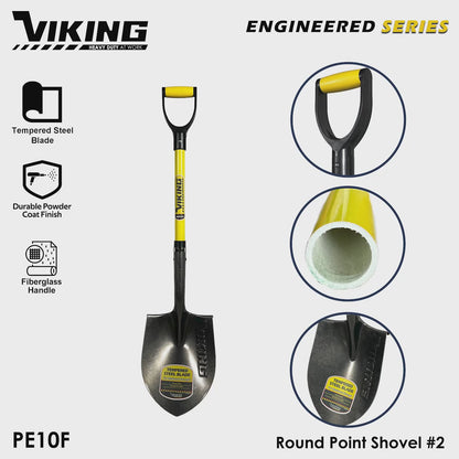 VIKING Engineered Series Shovel Fiberglass Handle Power D-Grip (Gardening and Digging)